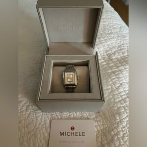 Michele Deco Madison Stainless Diamond Dial Watch